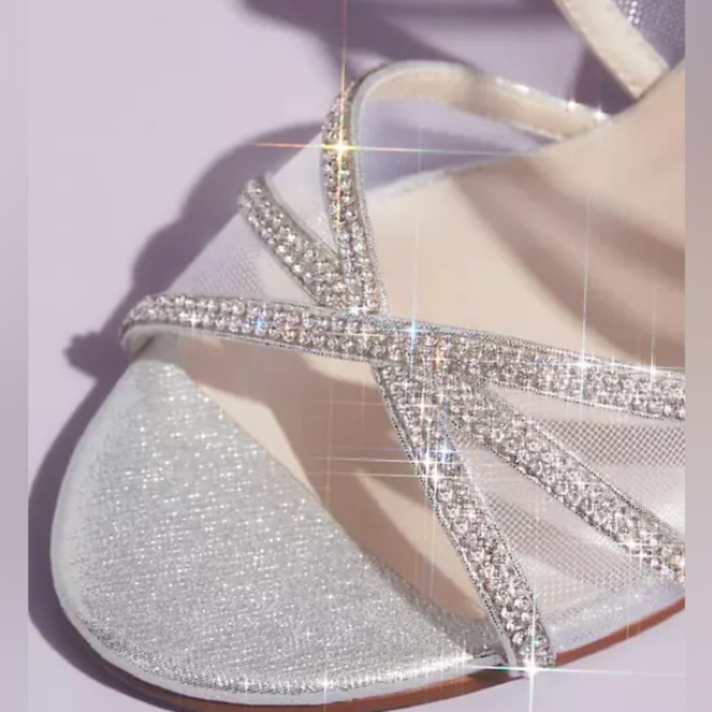 Silver Rhinestone Strappy Wedge Sandal - Women - Picture 2 of 15